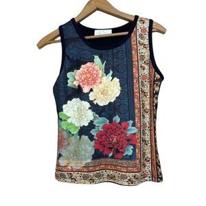Soft Surroundings Y2K Vintage Graphic Tank Floral Eclectic Boho Grunge Size S